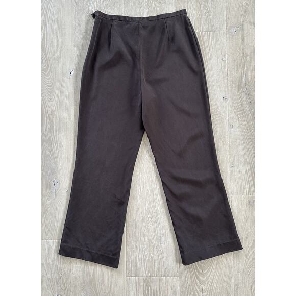 Lafayette 148 Satin Pants Silk Blend Straight Leg Trousers Cropped - Picture 9 of 12